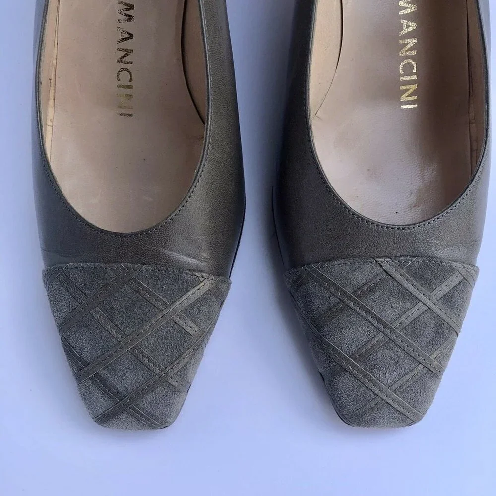 New Rene Mancini Leather and Suede Gray Shoes